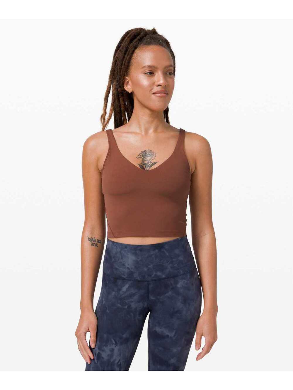 Lululemon Align Tank Bra Top Brown Cropped Yoga Workout Activewear Size 4